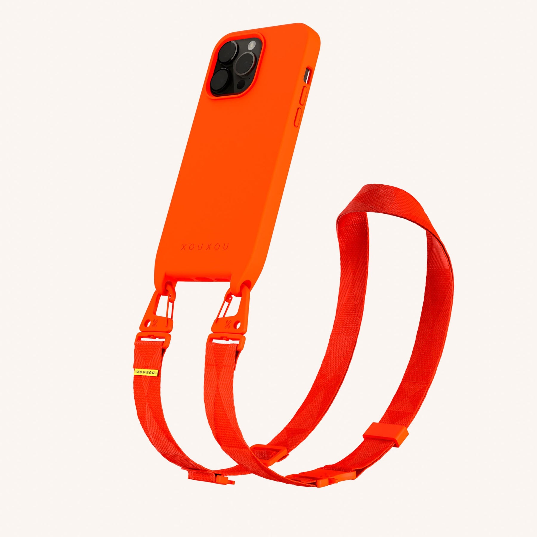 Phone Necklace with Lanyard in Neon Orange