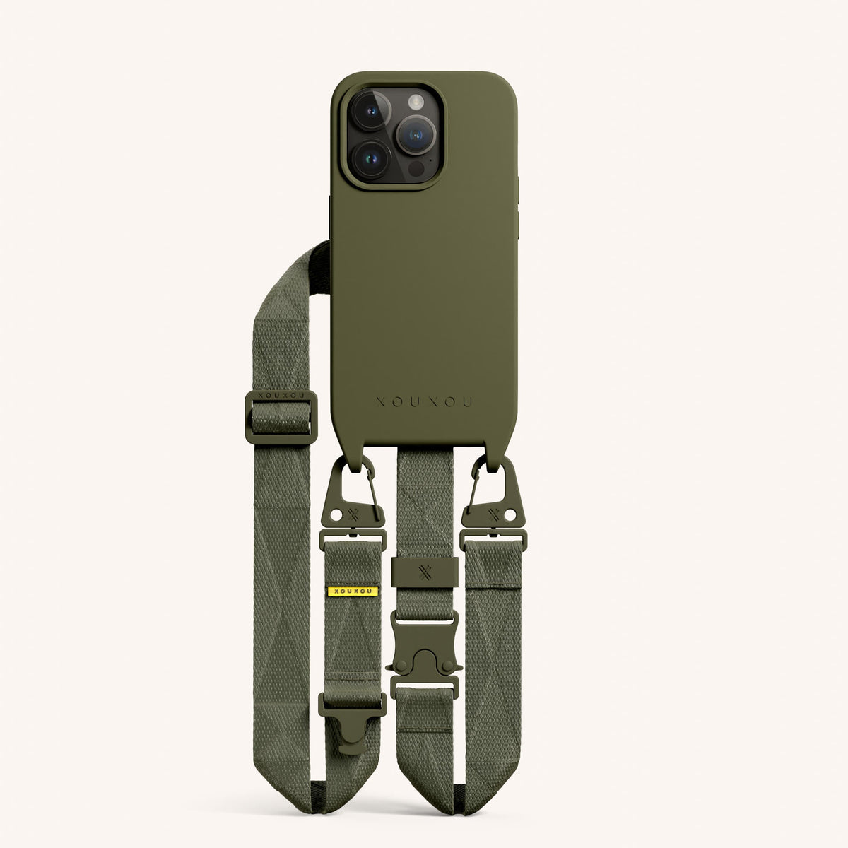 Phone Necklace with Lanyard for iPhone 15 Pro with MagSafe in Moss Total View | XOUXOU #phone model_iphone 15 pro