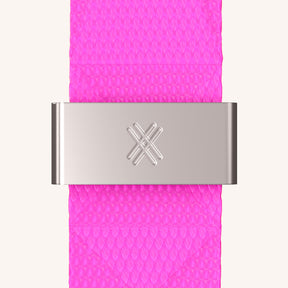 Phone Necklace with Lanyard in Clear + Neon Pink
