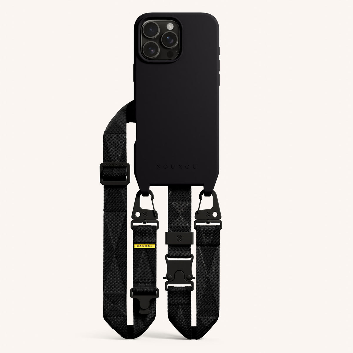 Phone Necklace with Lanyard for iPhone 16 Pro with MagSafe in Black | XOUXOU #phone model_iphone 16 pro