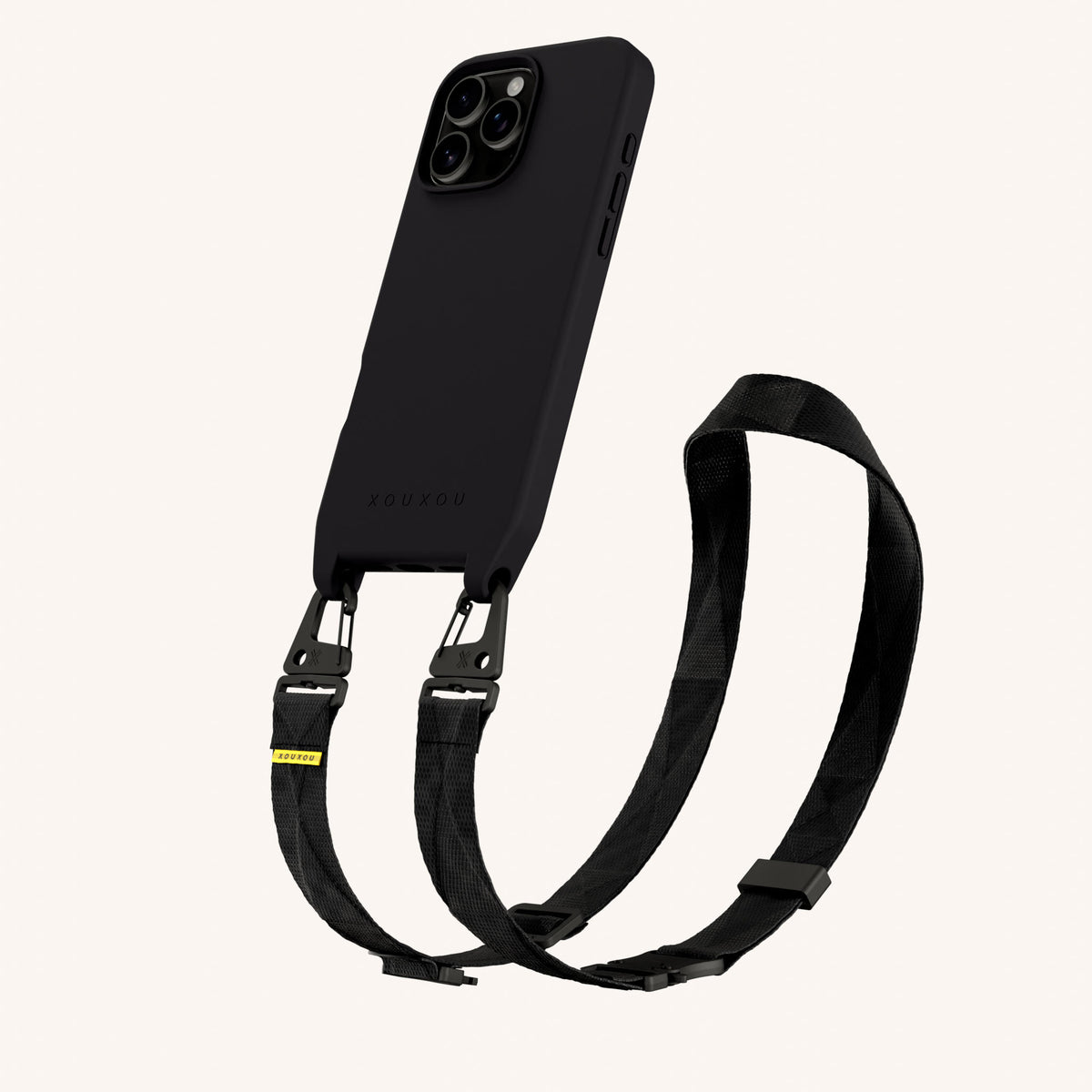 Phone Necklace with Lanyard for iPhone 16 Pro with MagSafe in Black | XOUXOU #phone model_iphone 16 pro