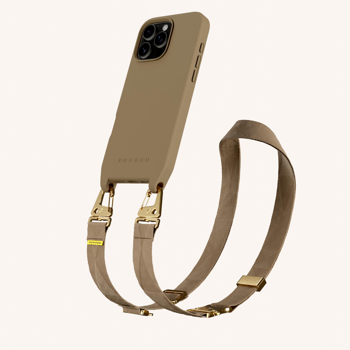 Phone Necklace with Lanyard for iPhone 16 Pro with MagSafe in Taupe | XOUXOU #phone model_iphone 16 pro