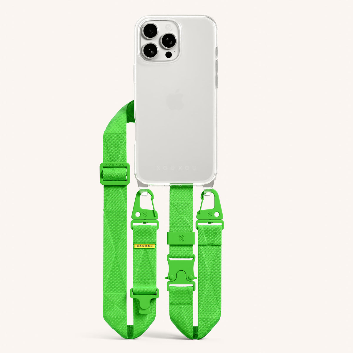 Phone Necklace with Lanyard for iPhone 16 Pro without MagSafe in Clear and Acid Total View | XOUXOU #phone model_iphone 16 pro