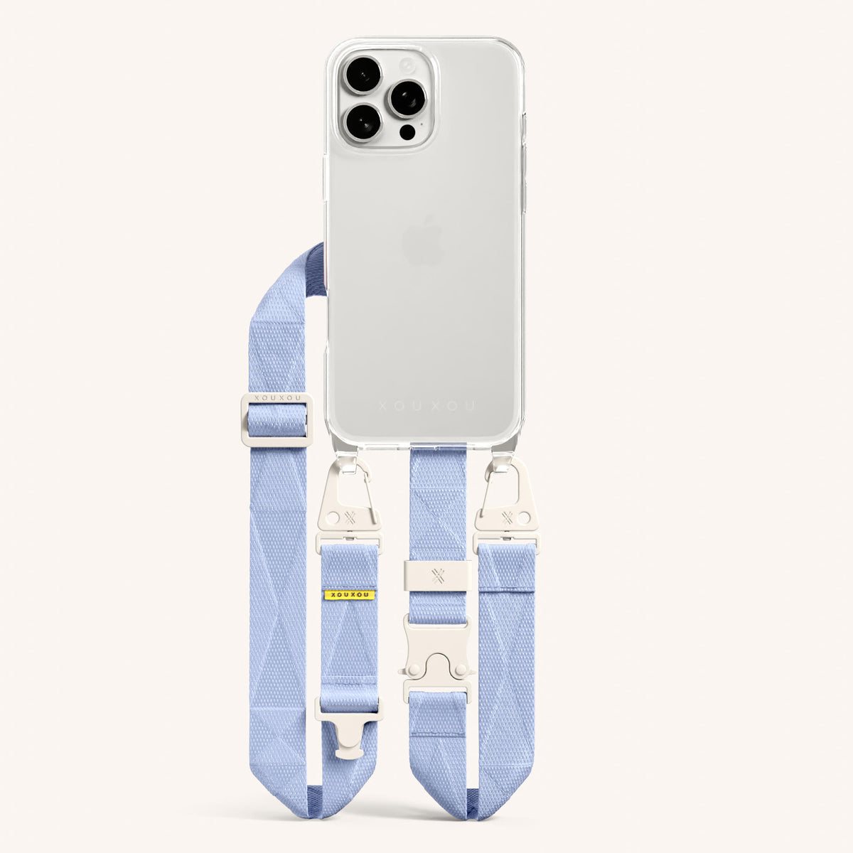 Phone Necklace with Lanyard for iPhone 16 Pro without MagSafe in Clear and Baby Total View | XOUXOU #phone model_iphone 16 pro