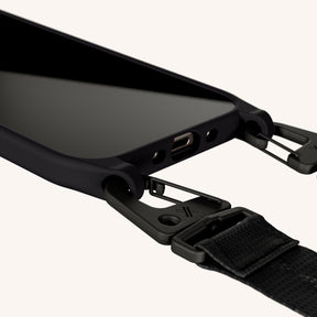 Phone Necklace with Lanyard in Black