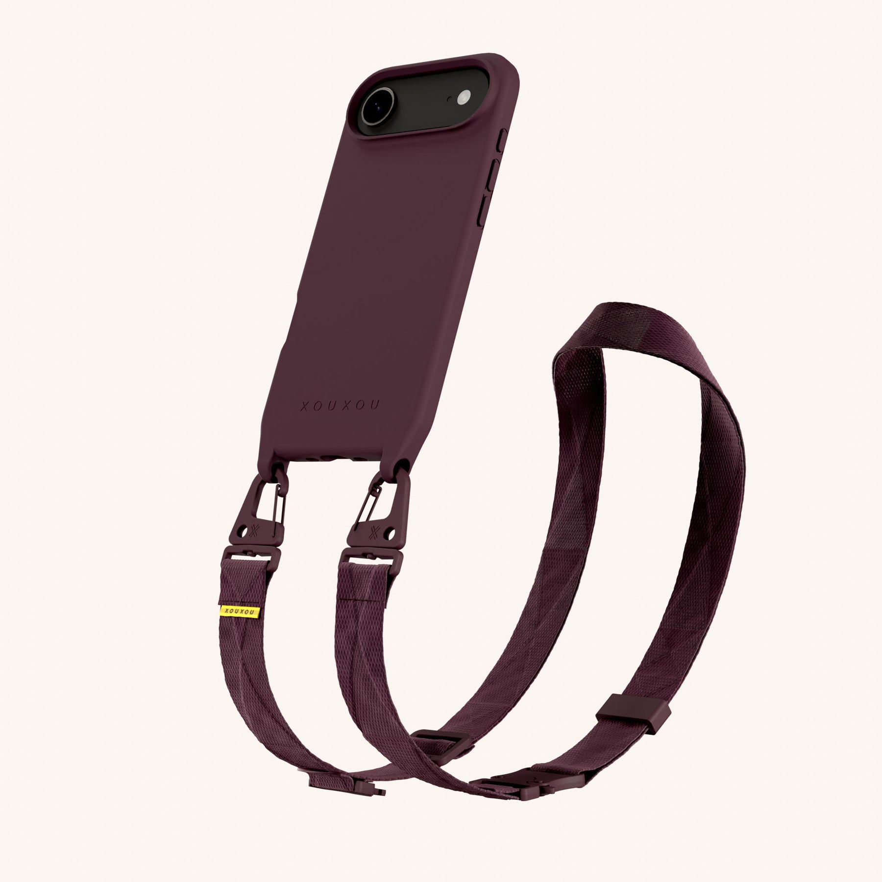 Phone Necklace with Lanyard in Burgundy