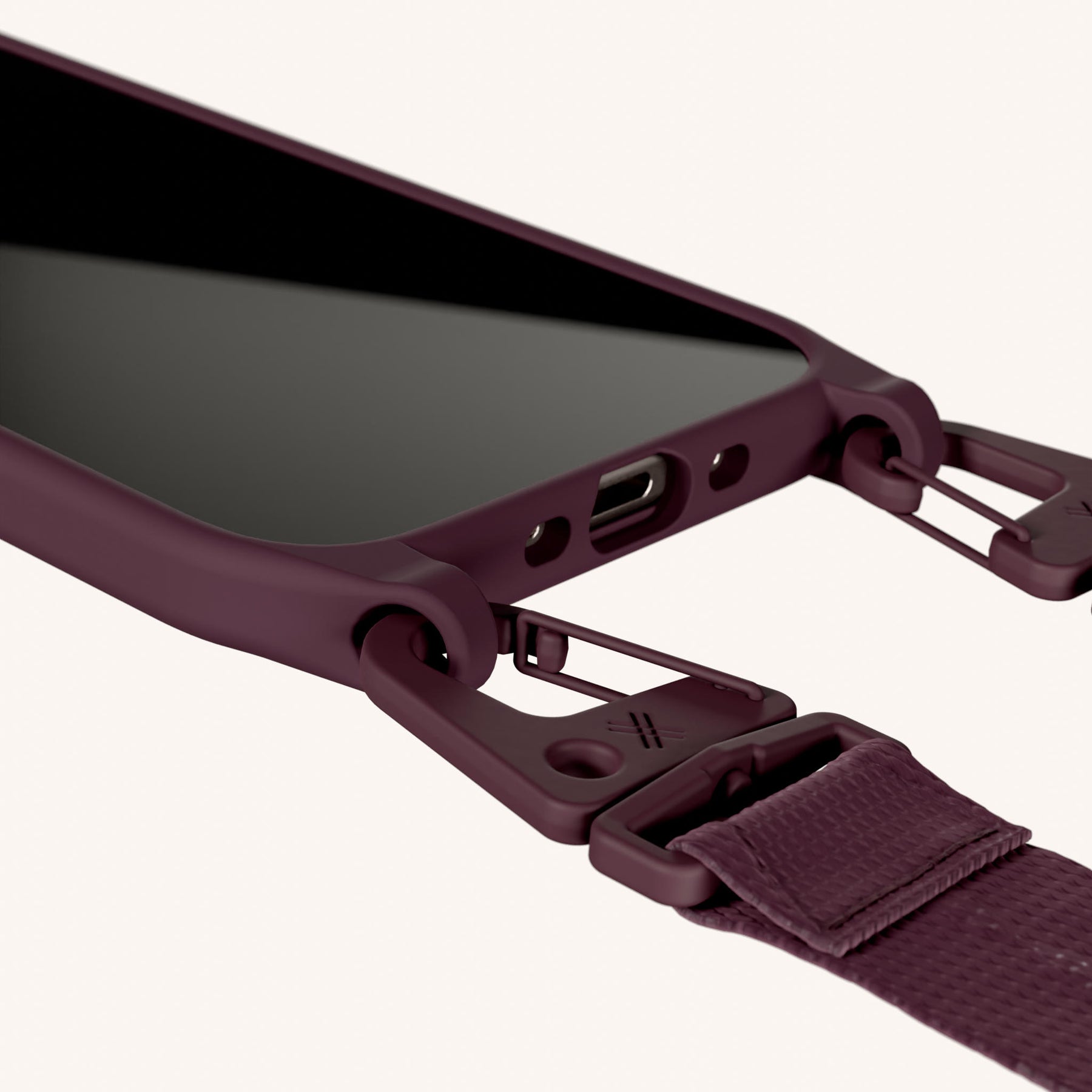 Phone Necklace with Lanyard in Burgundy