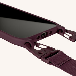 Phone Necklace with Lanyard in Burgundy