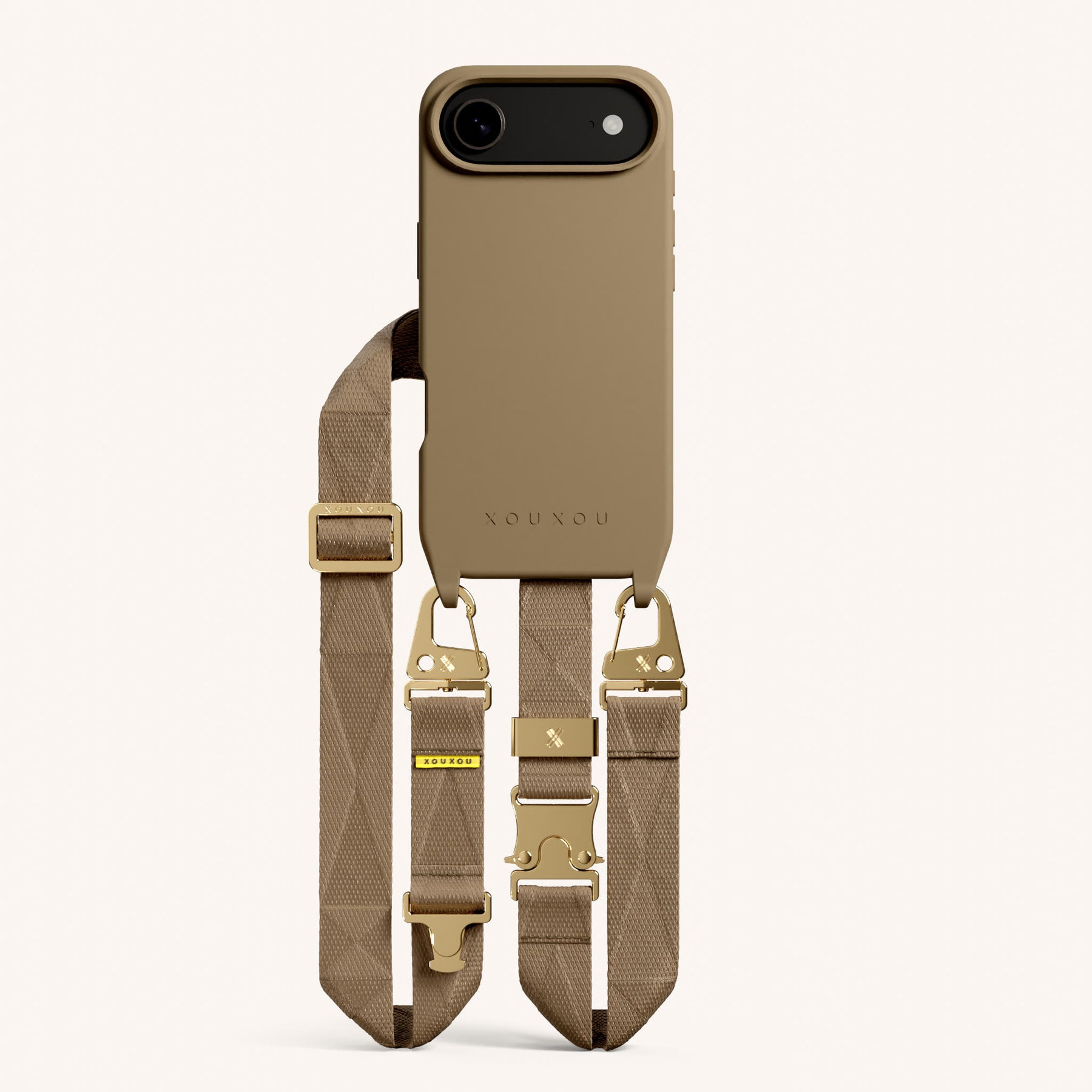 Handykette mit Gurt in Taupe