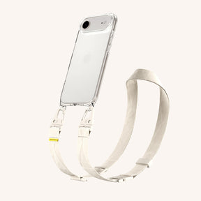 Phone Necklace with Lanyard in Clear + Chalk