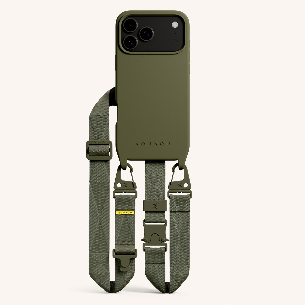 Phone Necklace with Lanyard for iPhone 17 Pro with MagSafe in Moss Total View | XOUXOU #phone model_iphone 17 pro