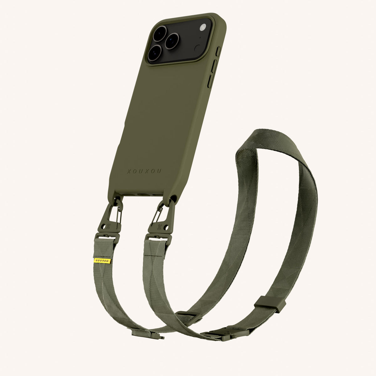 Phone Necklace with Lanyard for iPhone 17 Pro with MagSafe in Moss Total View | XOUXOU #phone model_iphone 17 pro