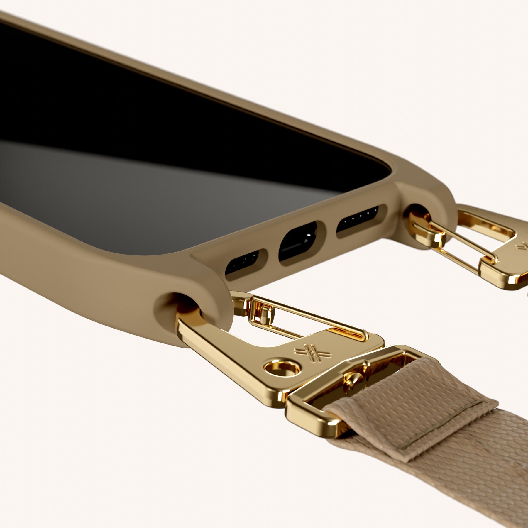 Handykette mit Gurt in Taupe