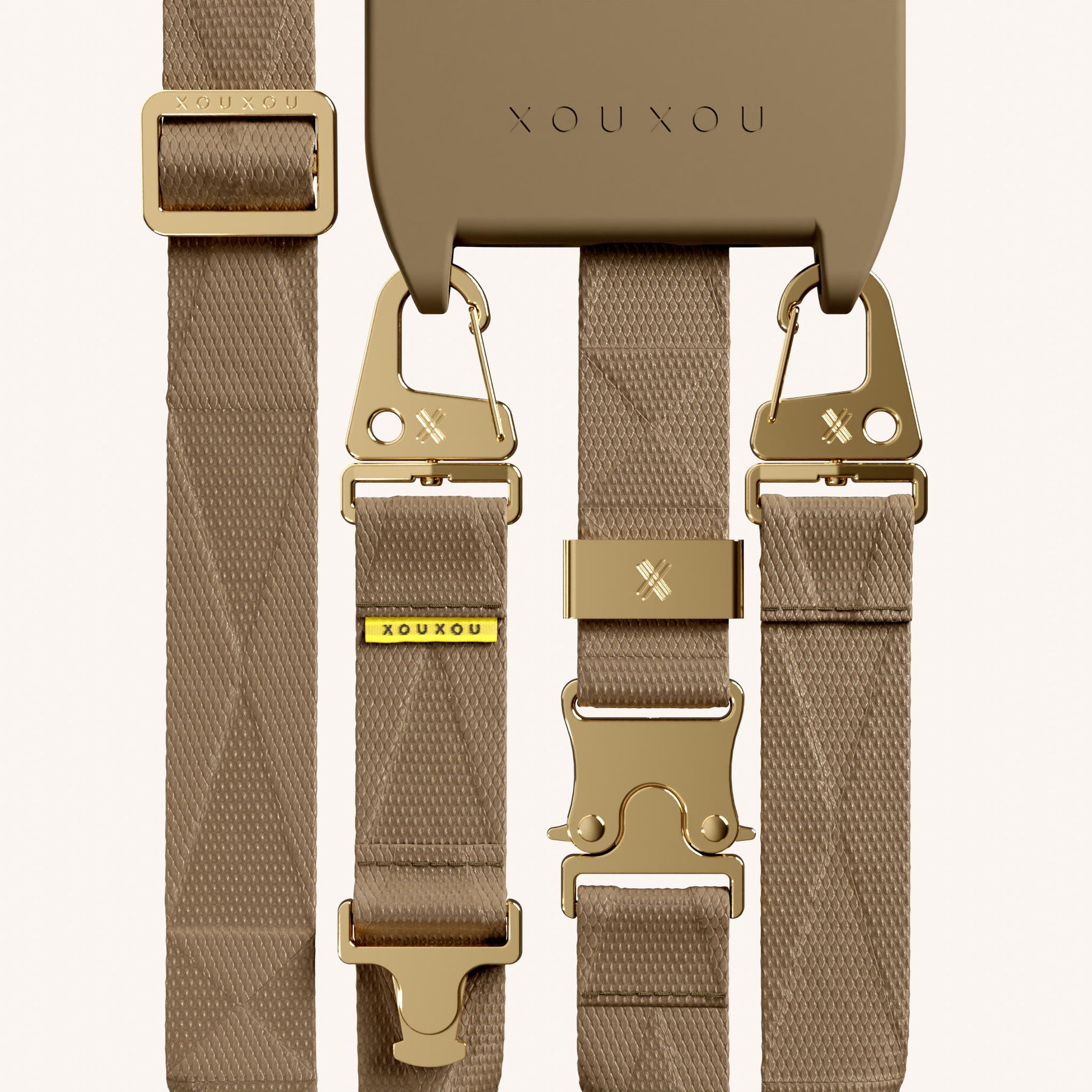 Handykette mit Gurt in Taupe