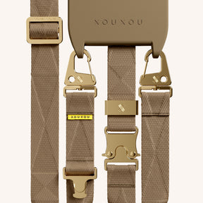 Handykette mit Gurt in Taupe