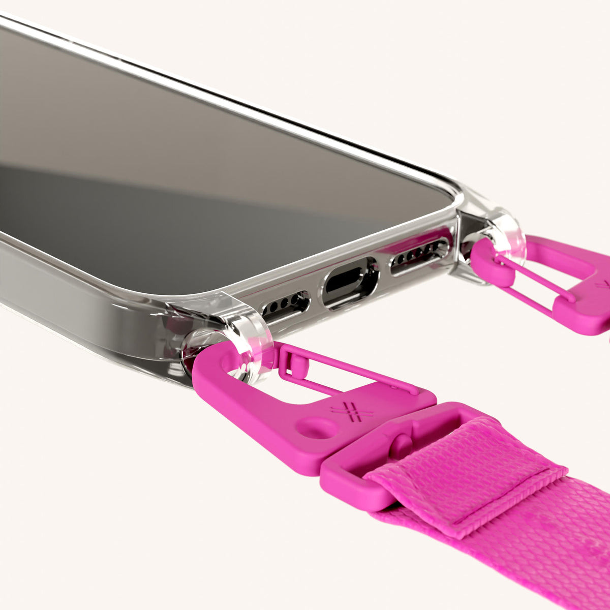 Phone Necklace with Lanyard for iPhone 17 Pro without MagSafe in Clear and Power Total View | XOUXOU #phone model_iphone 17 pro