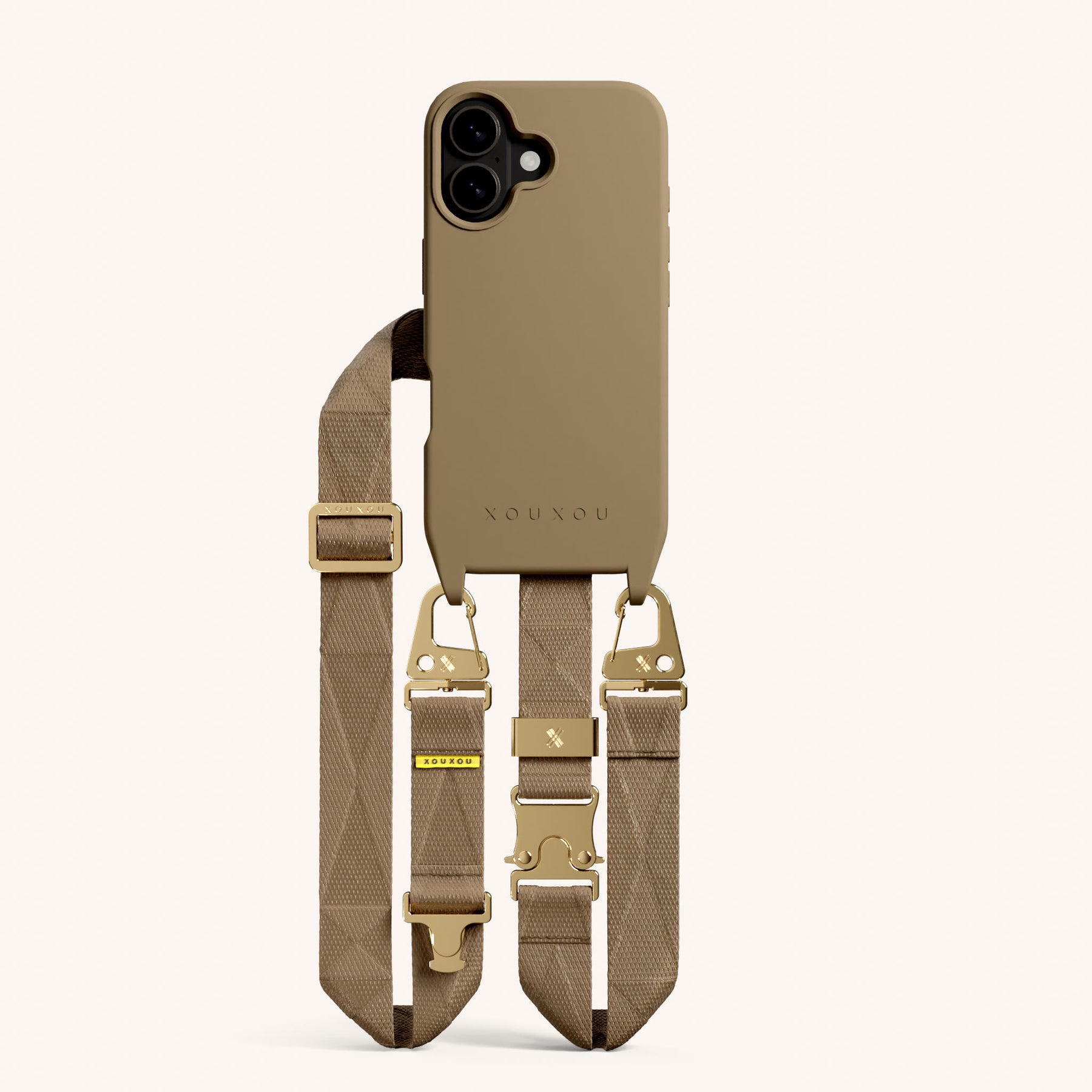 Handykette mit Gurt in Taupe