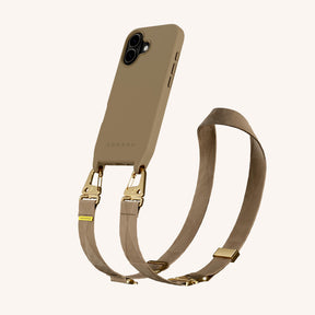 Handykette mit Gurt in Taupe