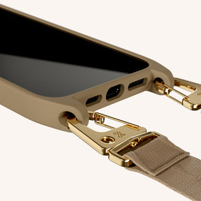Handykette mit Gurt in Taupe