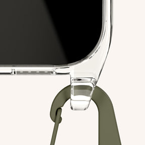 Handykette mit Gurt in Transparent + Moos