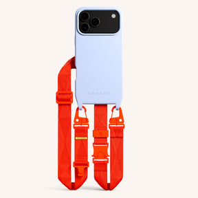 Cordon de téléphone avec lanière en Baby Blue + orange néon