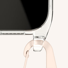 Handykette mit Gurt in Clear + Altrosa