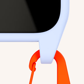 Cordon de téléphone avec lanière en Baby Blue + orange néon