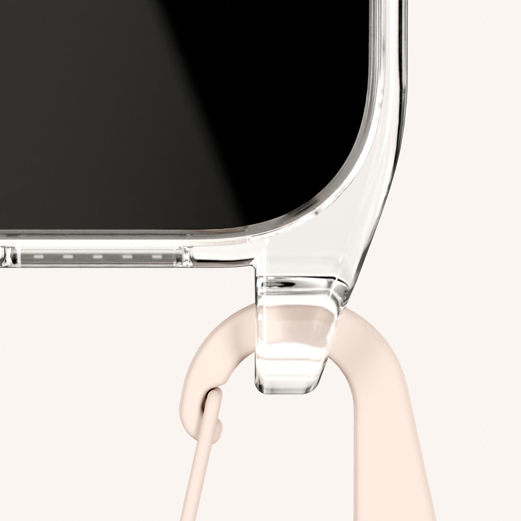 Handykette mit Gurt in Clear + Altrosa