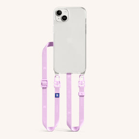 Phone Necklace with Slim Lanyard in Clear + Rosato