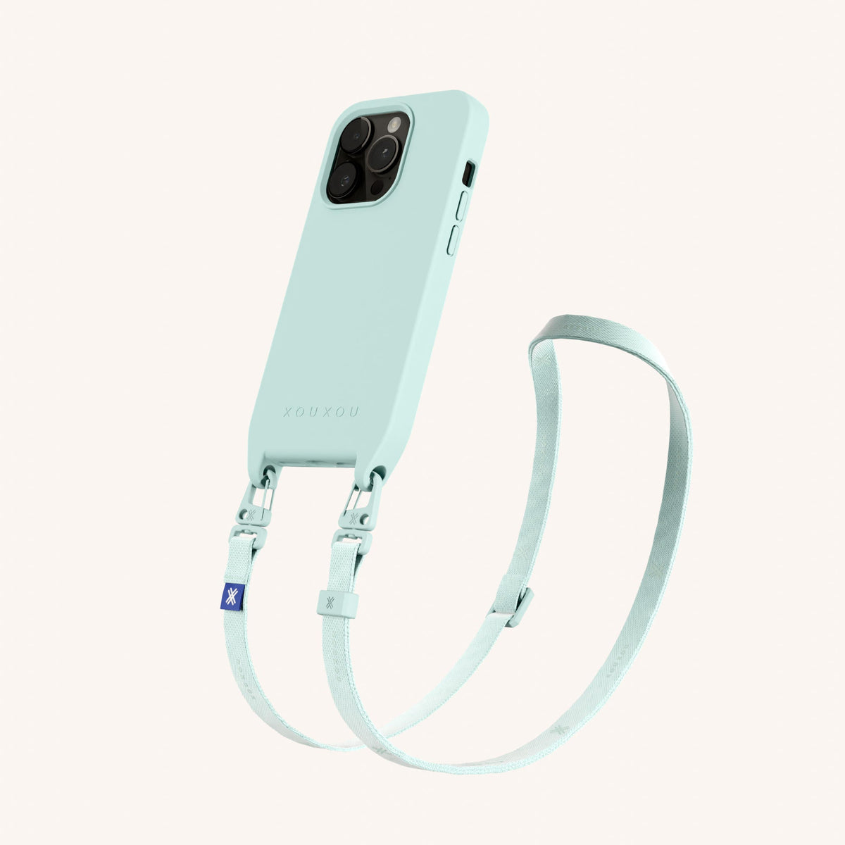 Phone Necklace with Slim Lanyard for iPhone 15 Pro with MagSafe in Azzurro | XOUXOU #phone model_iphone 15 pro