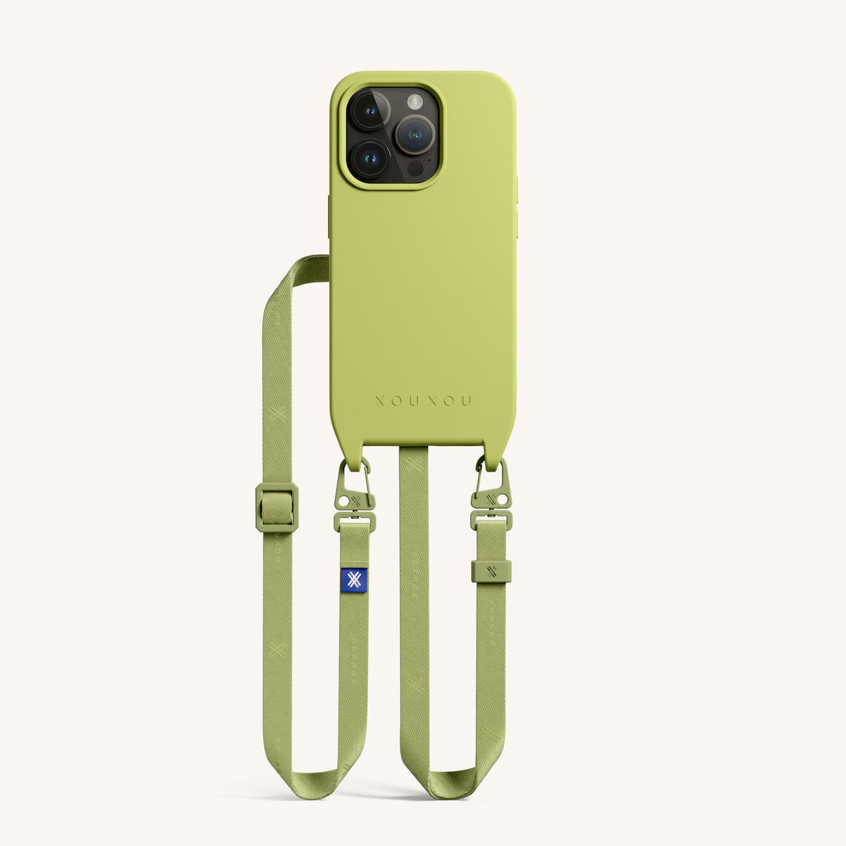 Phone Necklace with Slim Lanyard for iPhone 15 Pro without MagSafe in Pistachio Total View | XOUXOU #phone model_iphone 15 pro
