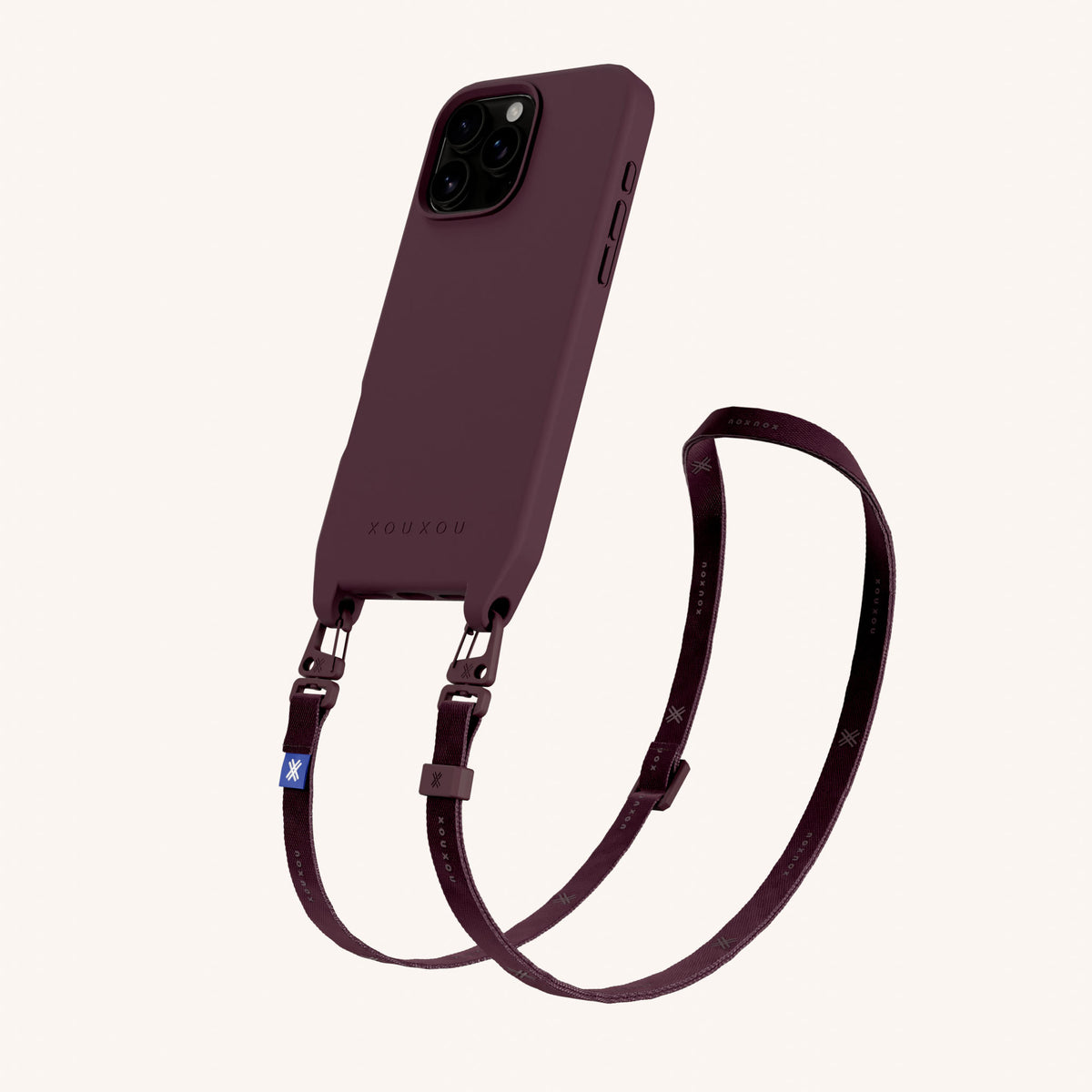 Phone Necklace with Slim Lanyard for iPhone 16 Pro with MagSafe in Burgundy | XOUXOU #phone model_iphone 16 pro