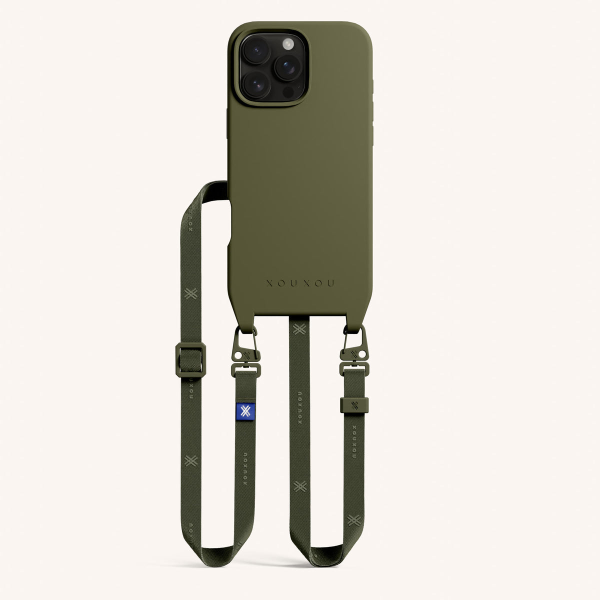 Phone Necklace with Slim Lanyard for iPhone 16 Pro with MagSafe in Moss Total View | XOUXOU #phone model_iphone 16 pro