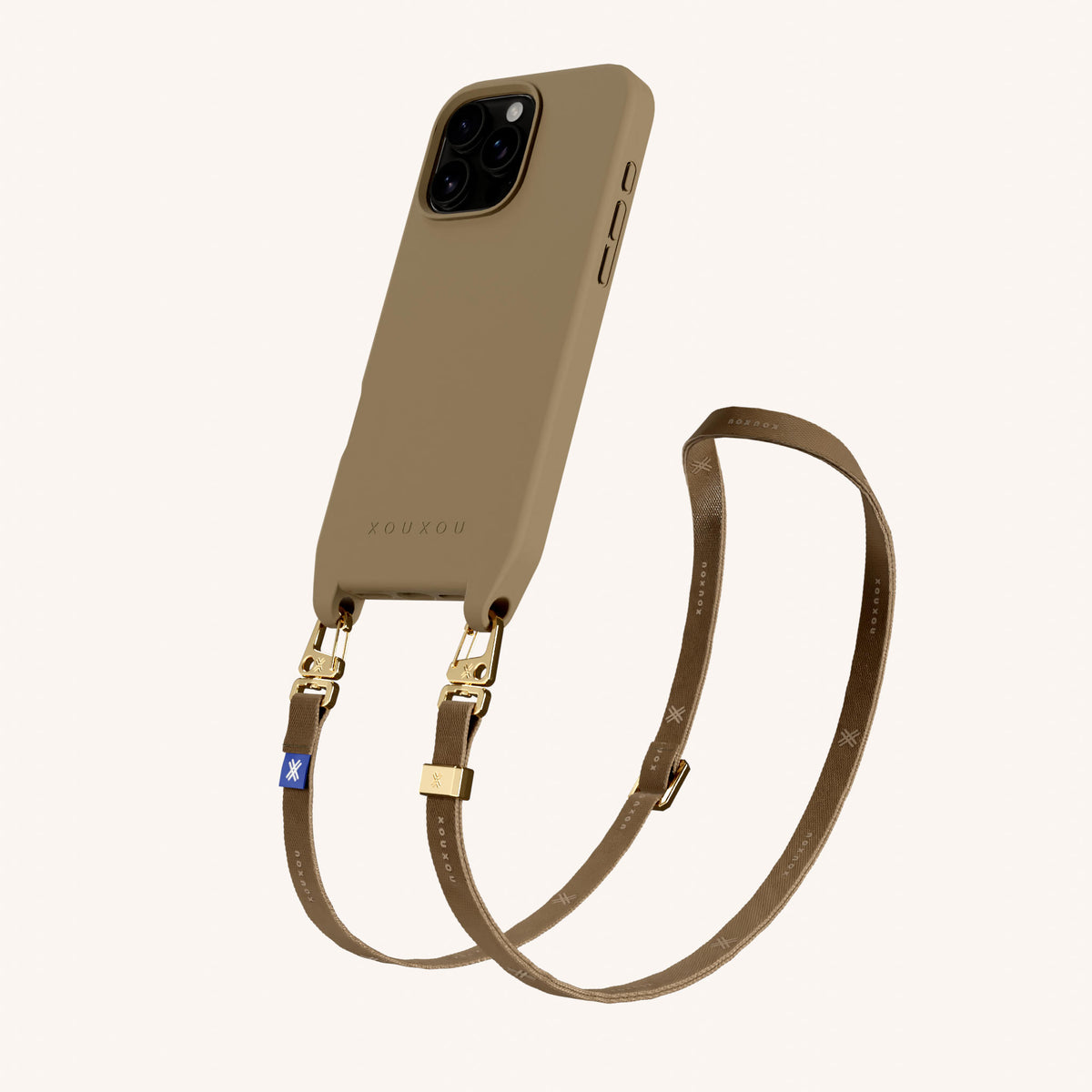 Phone Necklace with Slim Lanyard for iPhone 16 Pro with MagSafe in Taupe | XOUXOU #phone model_iphone 16 pro