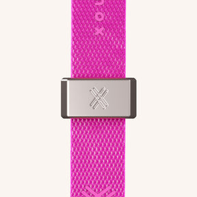 Phone Necklace with Slim Lanyard in Cyber Pink Clear + Neon Pink