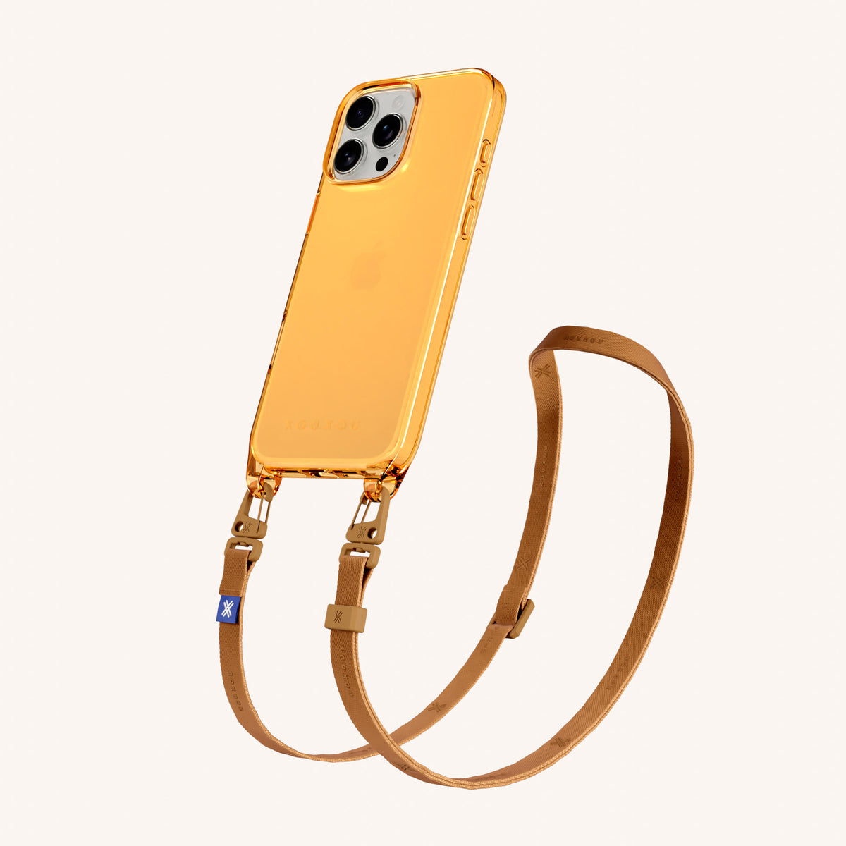 Phone Necklace with Slim Lanyard for iPhone 16 Pro without MagSafe in Mel Clear | XOUXOU #phone model_iphone 16 pro