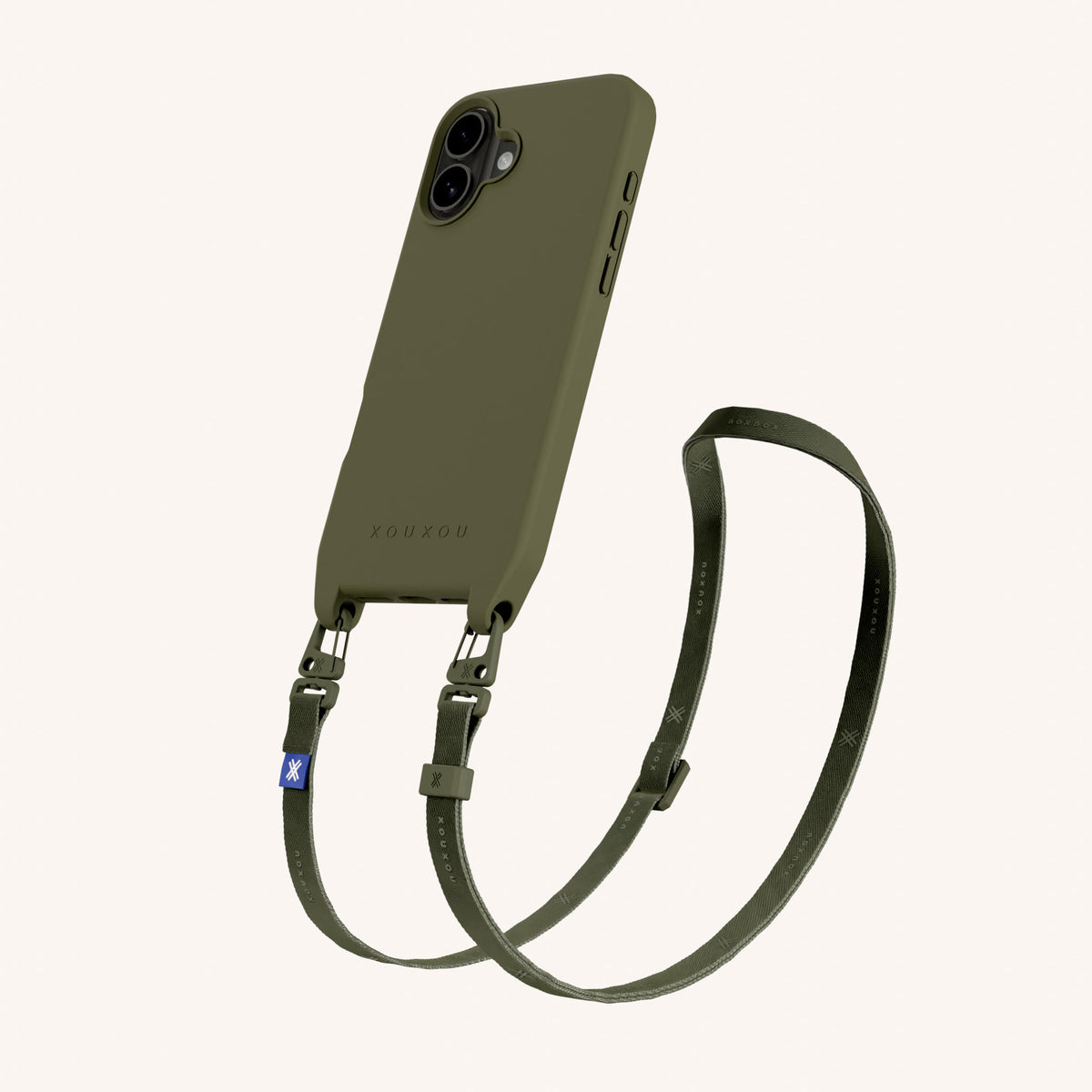 Phone Necklace with Slim Lanyard for iPhone 16 with MagSafe in Moss | XOUXOU #phone model_iphone 16