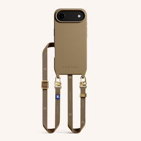 Phone Necklace with Slim Lanyard in Taupe