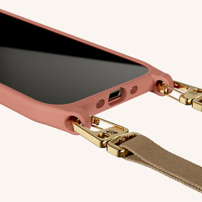 Phone Necklace with Slim Lanyard in Taupe