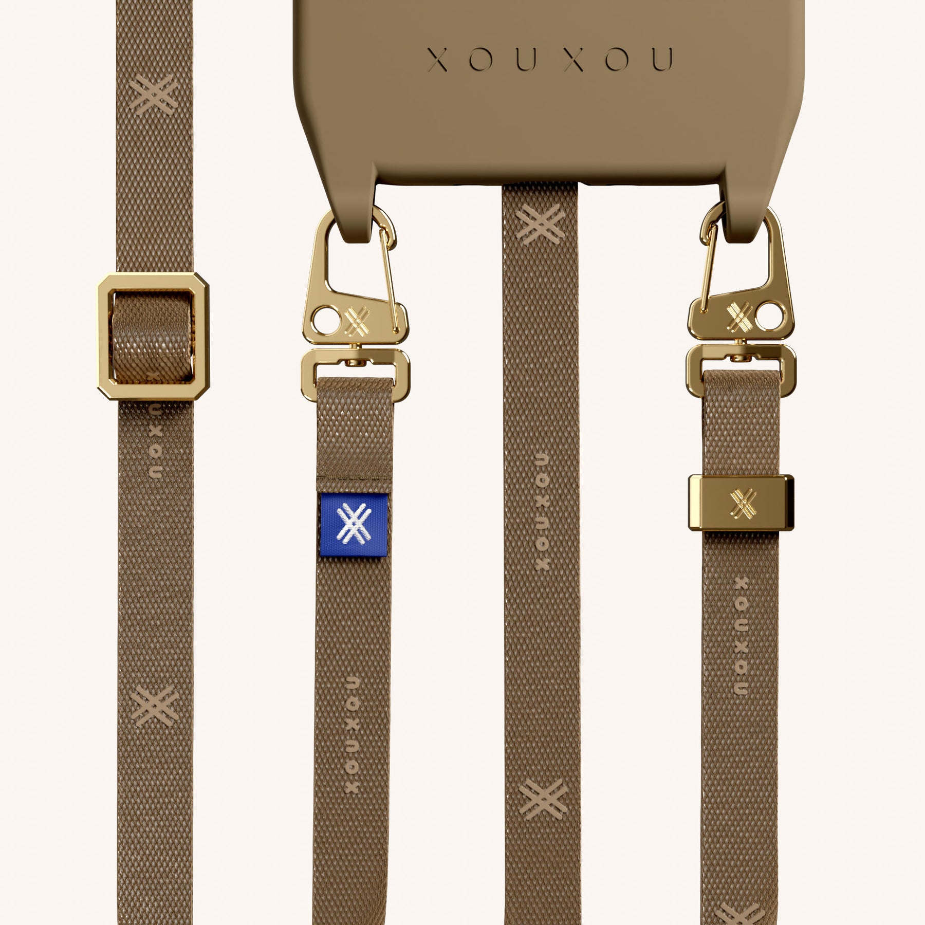 Phone Necklace with Slim Lanyard in Taupe