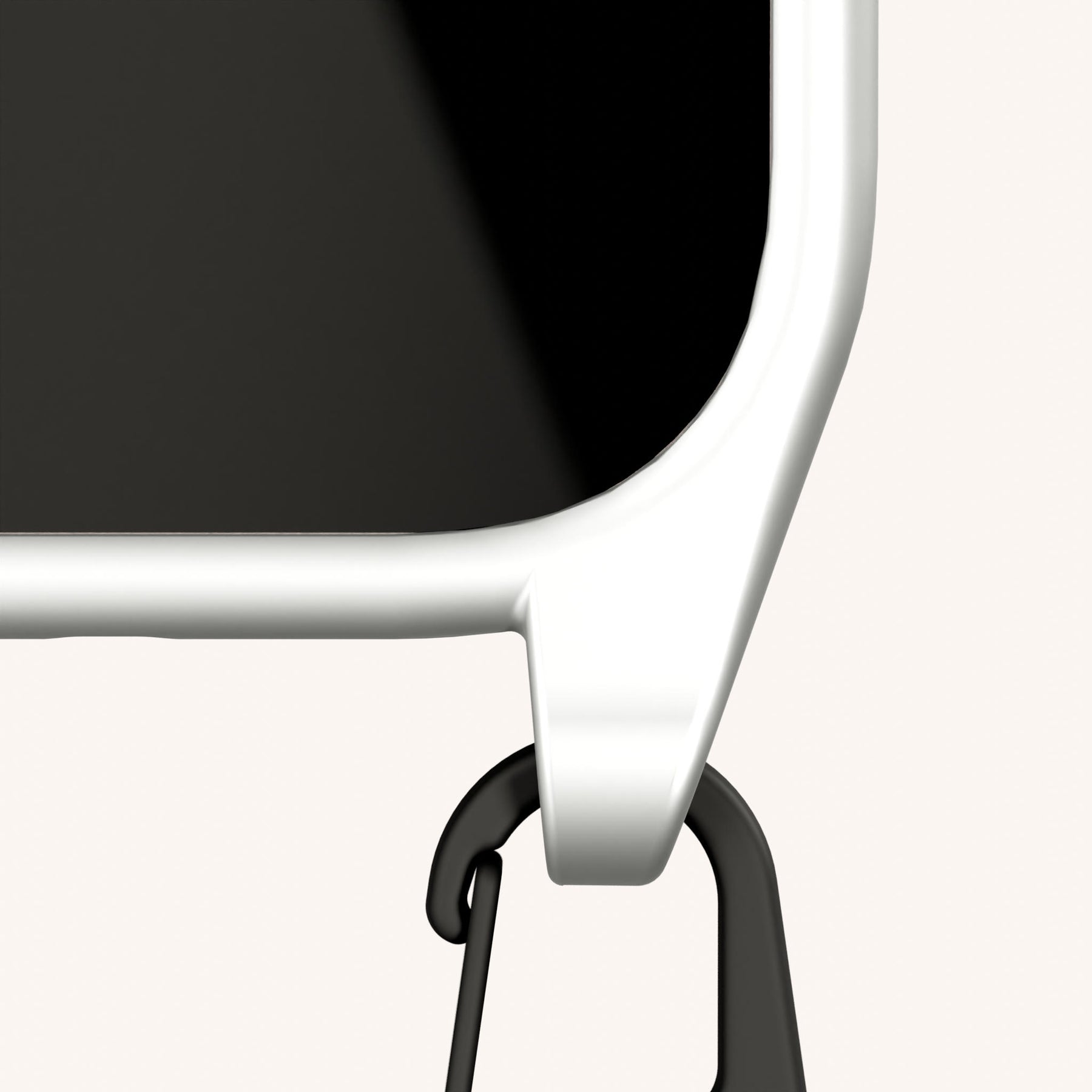 Phone Necklace with Slim Lanyard in Y2K Silver + Black