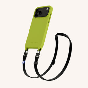 Phone Necklace with Slim Lanyard in Olive + Black