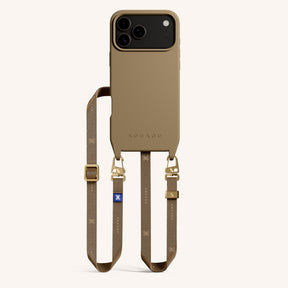Phone Necklace with Slim Lanyard in Taupe