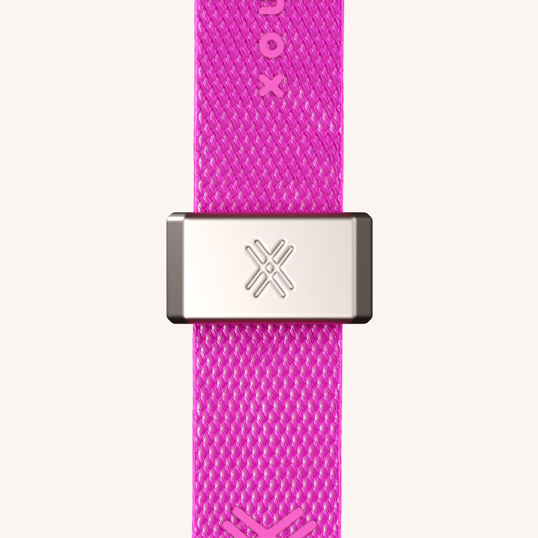 Phone Necklace with Slim Lanyard in Y2K Silver + Neon Pink