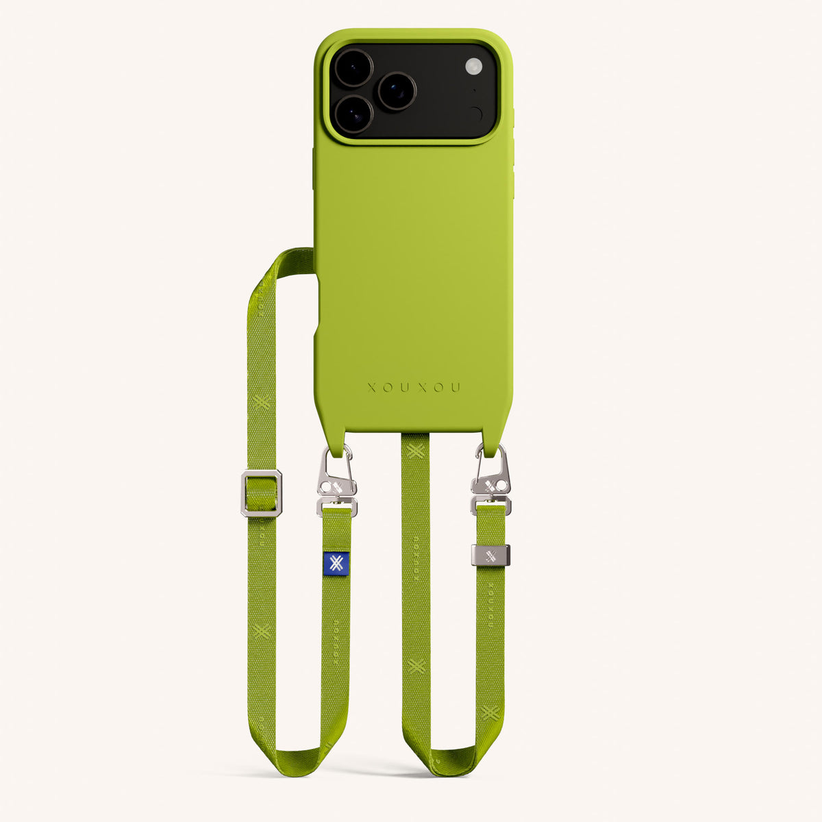 Phone Necklace with Slim Lanyard for iPhone 17 Pro with MagSafe in Olive Total View | XOUXOU #phone model_iphone 17 pro