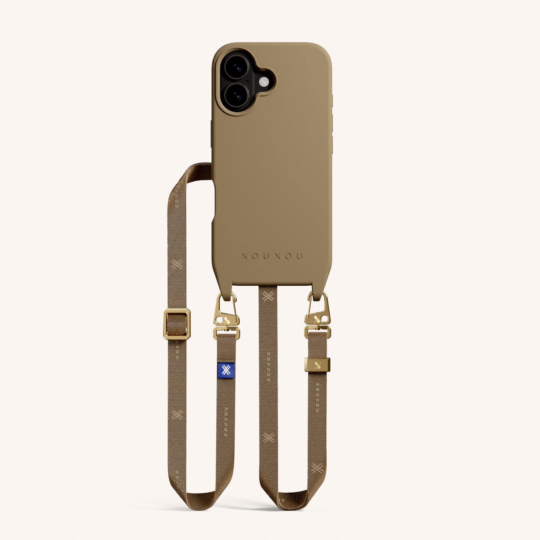Phone Necklace with Slim Lanyard in Taupe