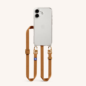 Phone Necklace with Slim Lanyard in Clear + Mel