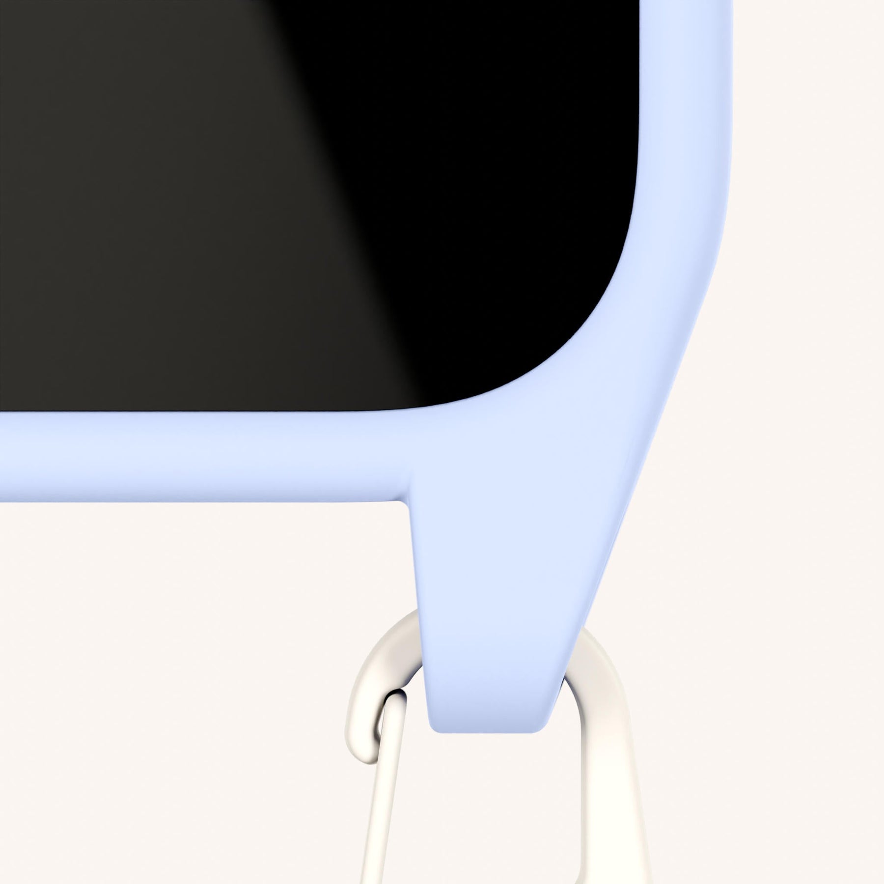 Cordon de téléphone avec fine lanière en Baby Blue + noir