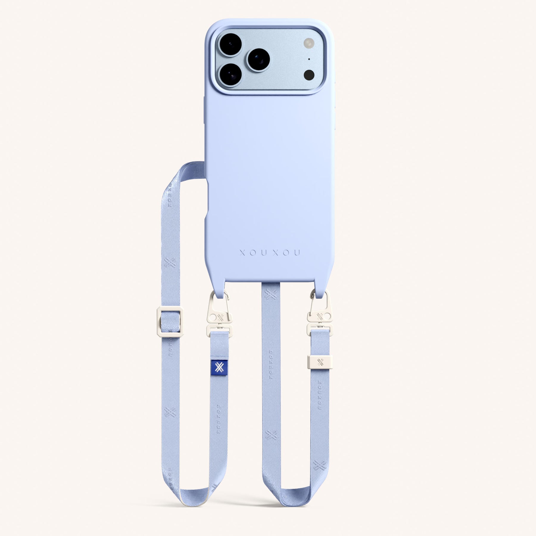 Phone Necklace with Slim Lanyard in Baby Blue