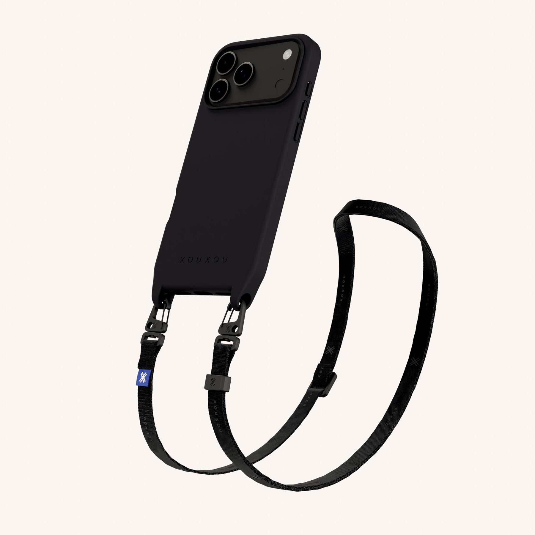 Cordon de téléphone avec fine lanière en Black